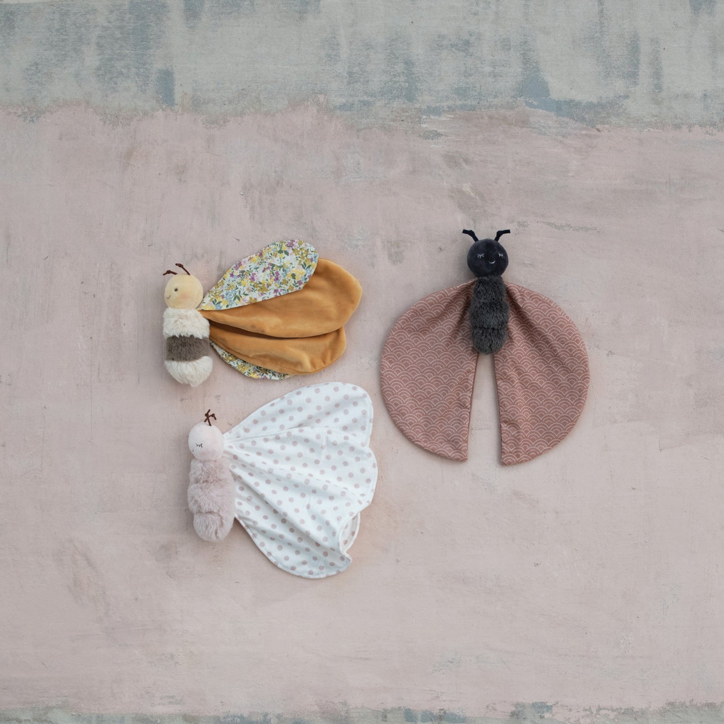 Plush Insect Snuggle Toy w/ Patterned Wings, 3 Styles