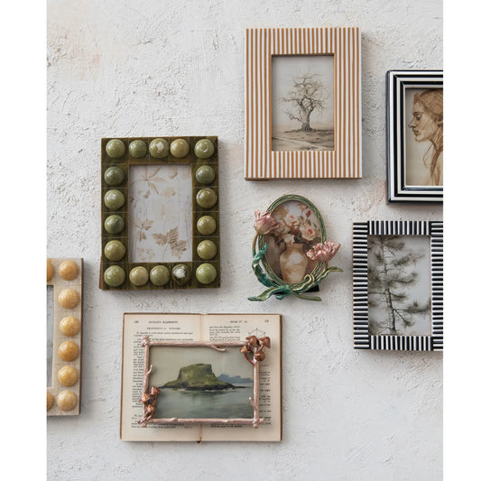 Handmade Marbled Resin Bobbin Photo Frame