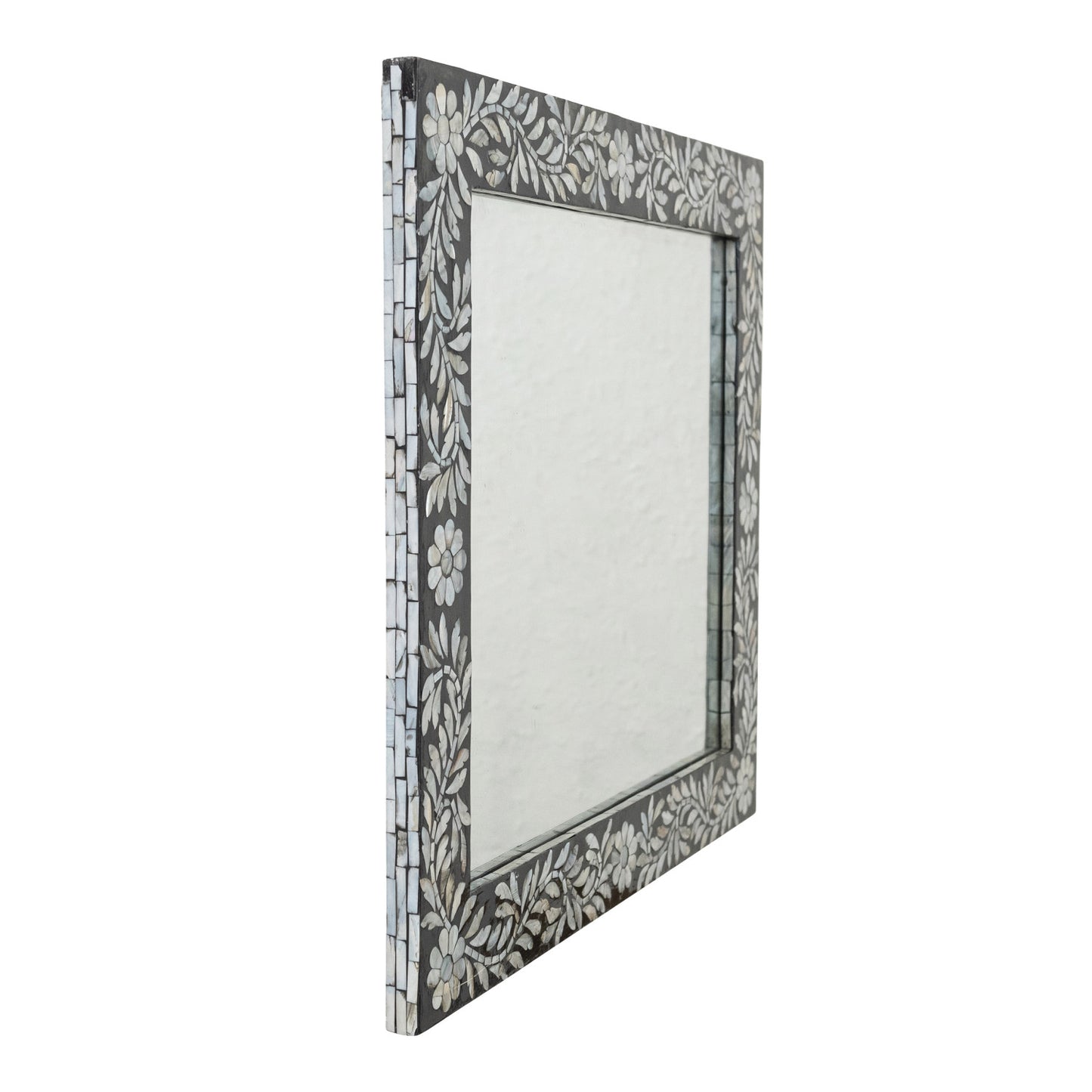 MDF Framed Wall Mirror w/ Inlaid Mother of Pearl