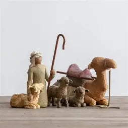 Willow Tree Shepherd and Stable Animals