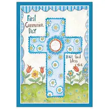 Blue First Communion Day - Faith First Communion Boy Card