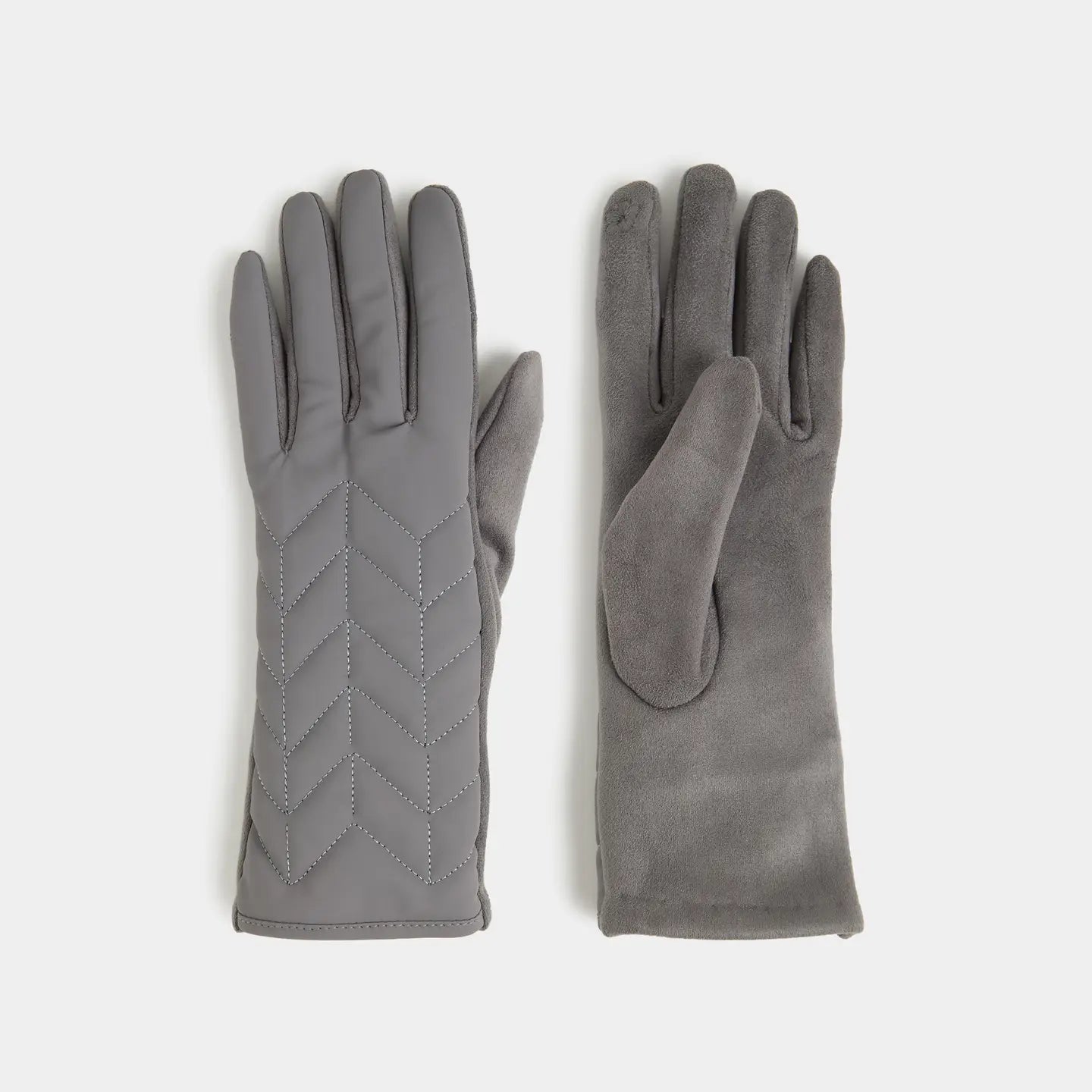 Matte Chevron Puffer Touch Screen Gloves, Asst