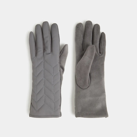 Matte Chevron Puffer Touch Screen Gloves, Asst
