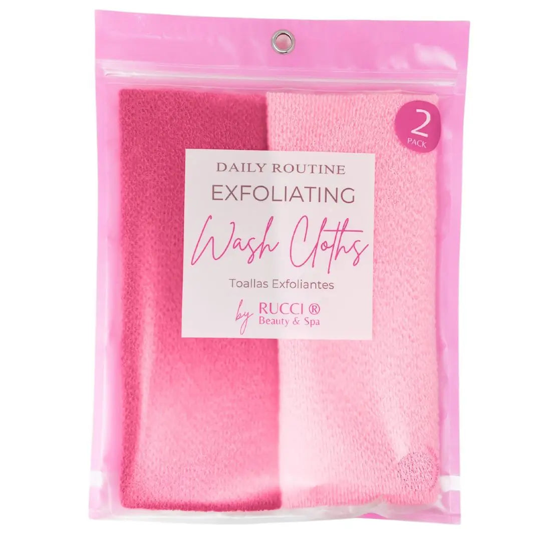 Long Exfoliating Wash Cloth Set – 2 Pack Back Scrubber