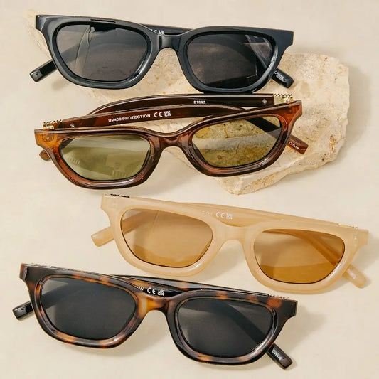 Wide Cat Eye Rectangle Sunglasses