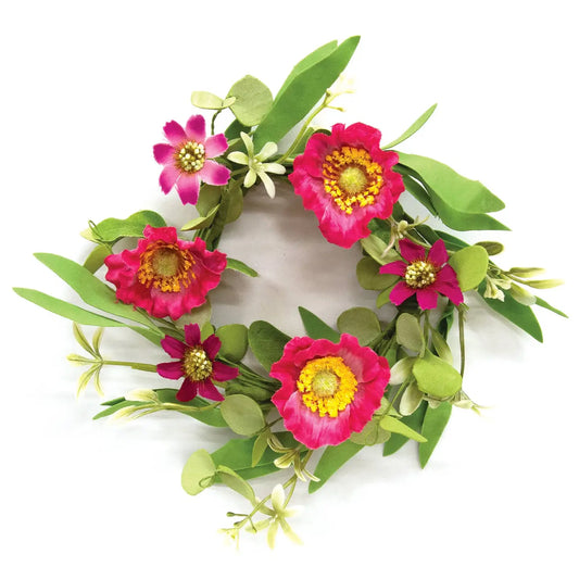 Sunset Poppy & Wildflower Candle Ring - 3.5"