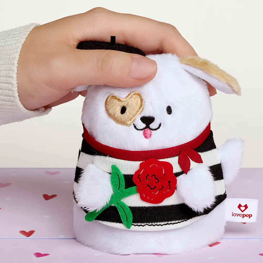French Love Dog Plushpop Pop-Up Card