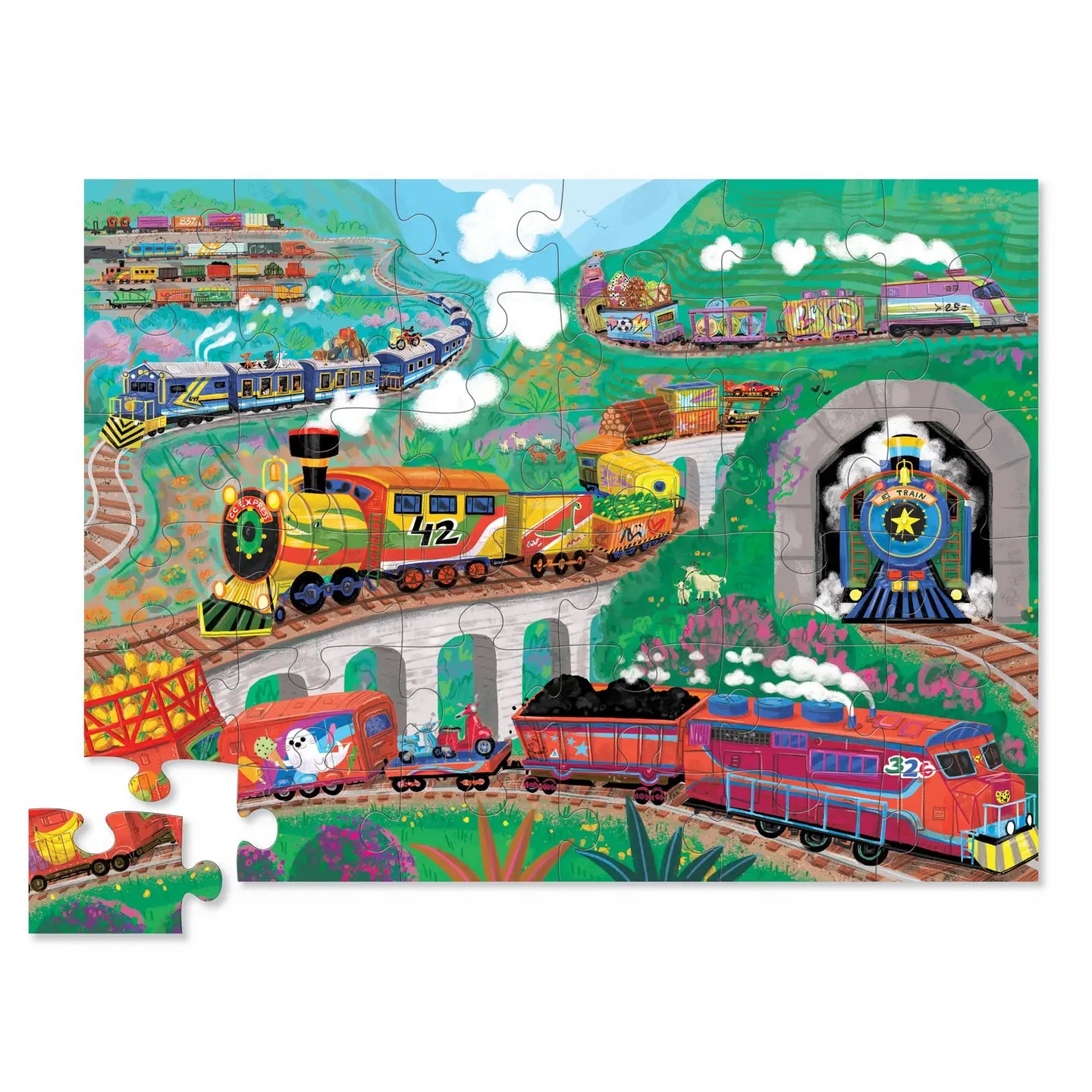 36-Piece Shaped Box Puzzle - All Aboard