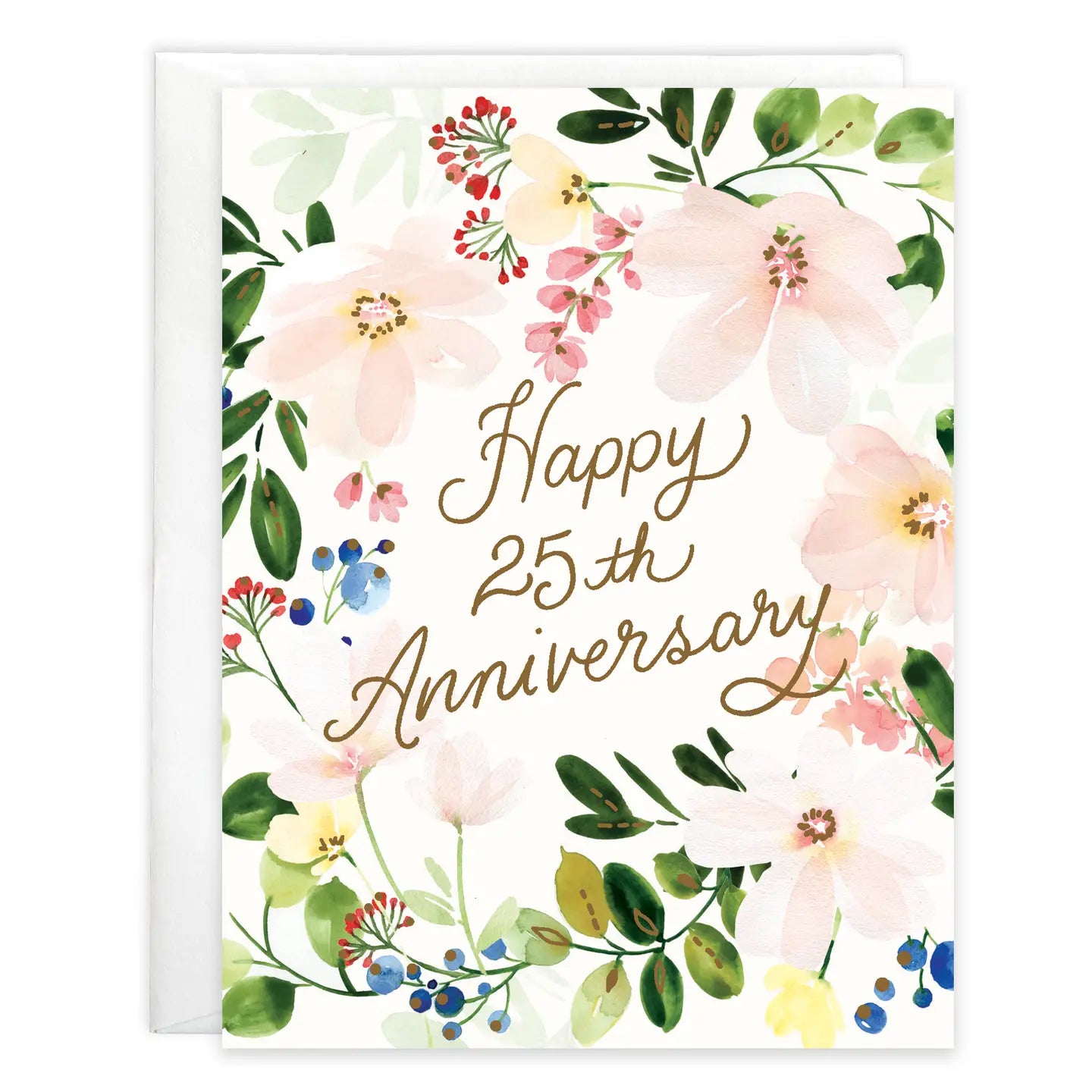 25th Anniversary Greeting Card - Anniversary Garden
