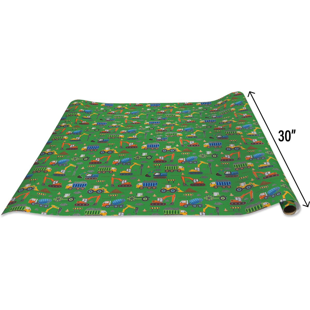 Construction Trucks Green - Gift Wrap Rolls
