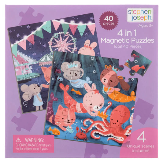 4 in 1 Magnetic Puzzle Book, Asst