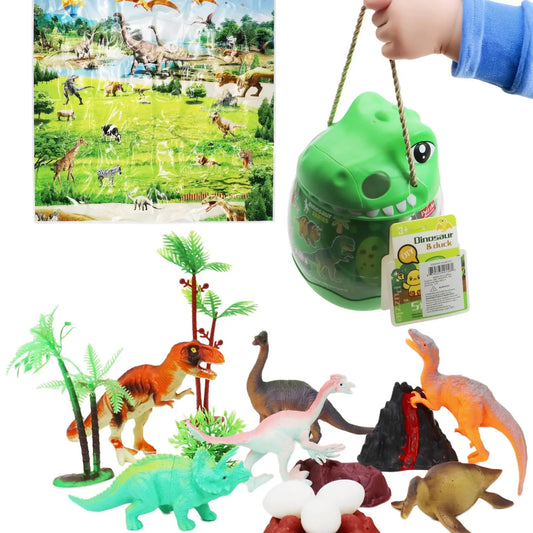 15-piece Dinosaur Figures Play Set Jar - 8 Inch