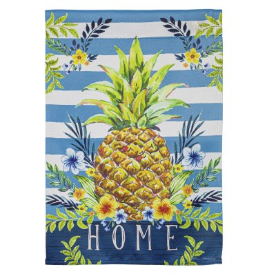 Stripe and Spring Pineapple Garden Suede Flag