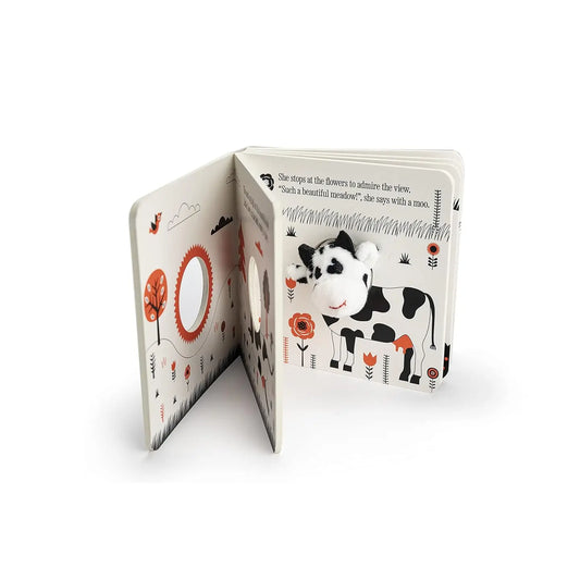 Little Cow Finger Puppet Board Book with High Contrast Art