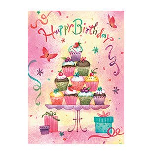 Stacked Cupcakes - Faith Birthday Fun Card