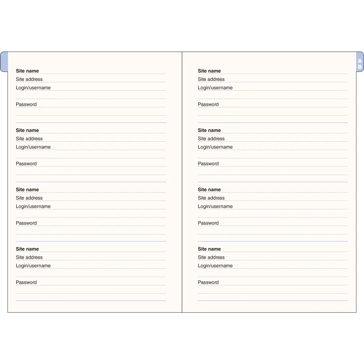 Wildflower Garden Large Internet Address & Password Logbook