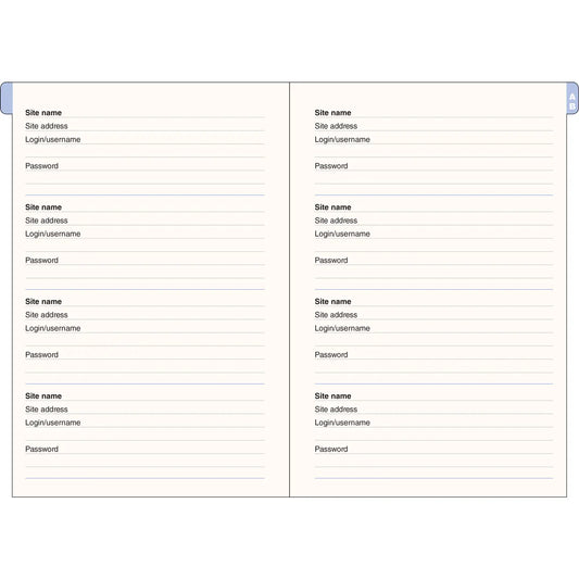 Wildflower Garden Large Internet Address & Password Logbook