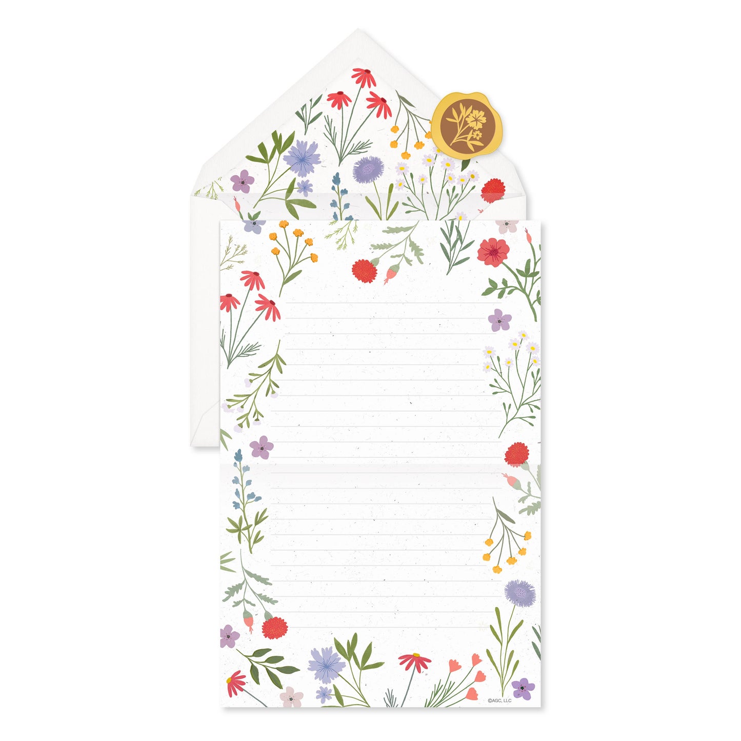 All Occasion Stationery Set with Envelopes and Seals, Floral
