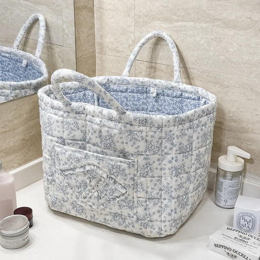 Corduroy Floral Storage Tote