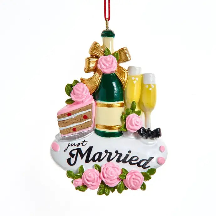 3.375" Resin Just Married Ornament