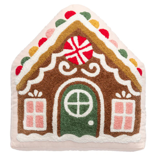 Gingerbread House Shaped Pillow