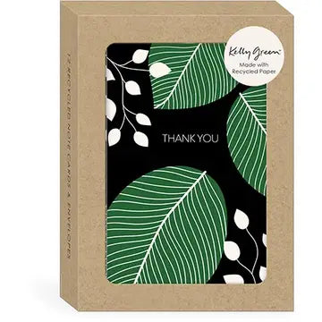 Green Garden Leaves Thank You Box
