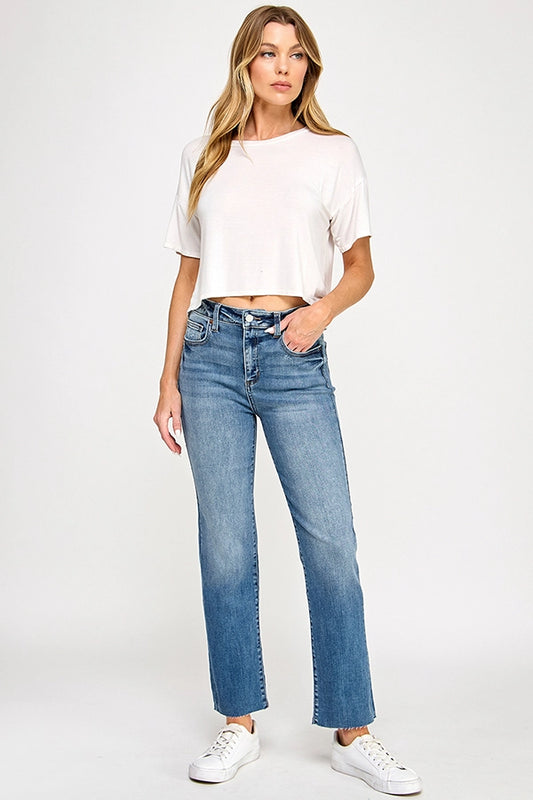 High Rise Slim Straight Fit