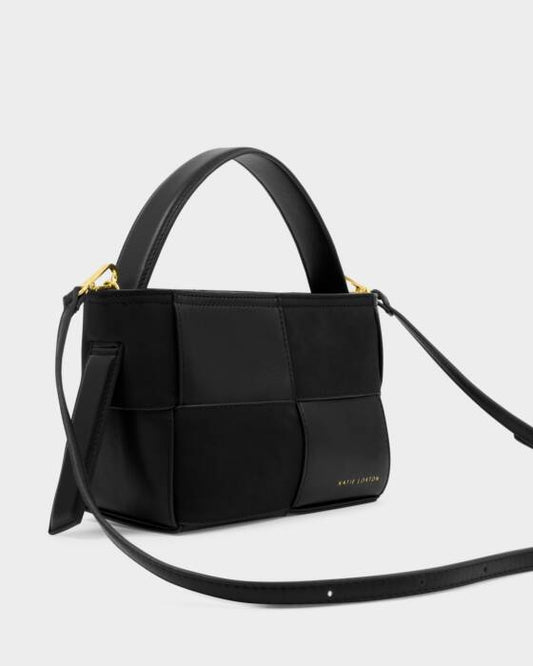 Taya Hand Woven Suedette Top Handle Bag