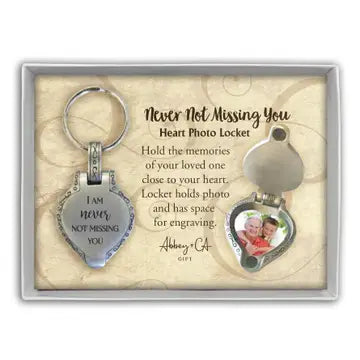 Memorial Heart Locket Key Ring
