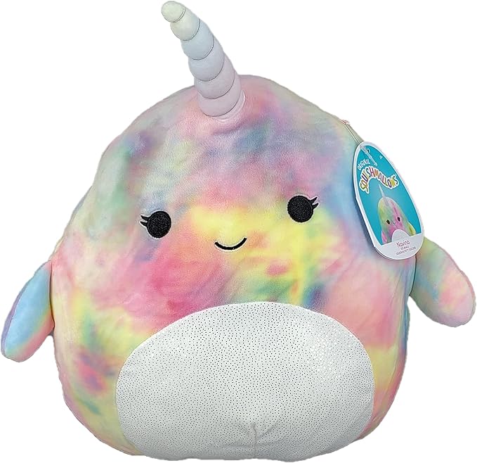Squishmallows Navina The Pink Rainbow Tie Dye Narwhal