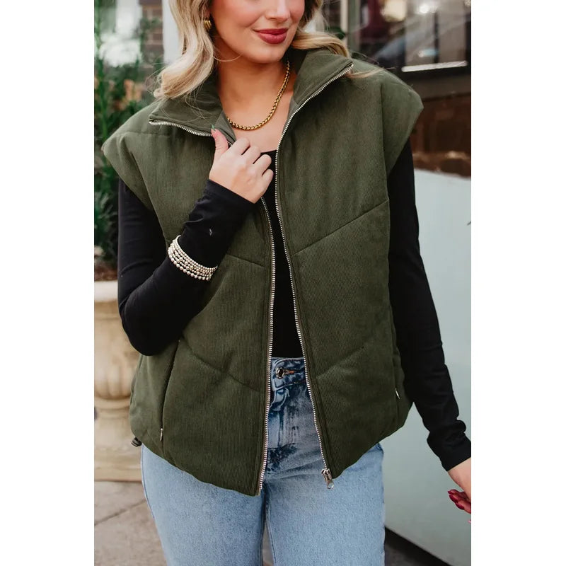 Corduroy Puffer Vest