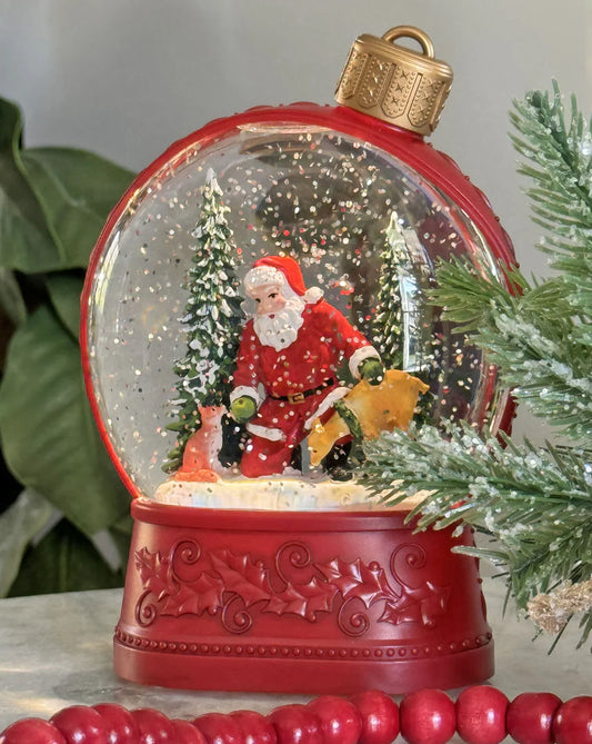 Lighted Holiday Spinning Water Globe
