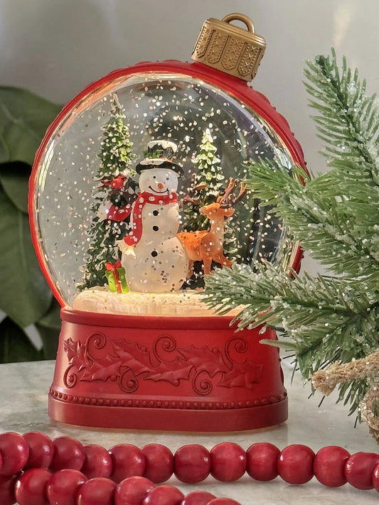 Lighted Holiday Spinning Water Globe