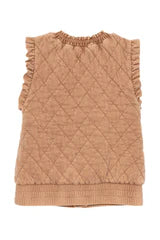 Quilted Ruffle Vest