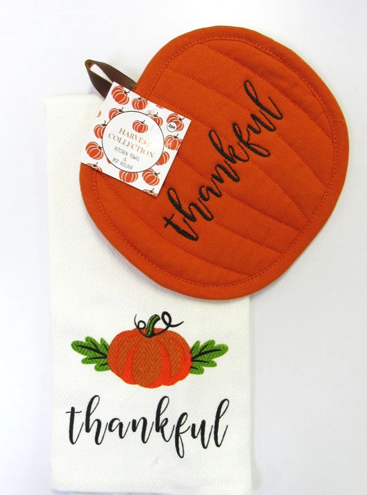 Fall Kitchen Towel & Pot Holder Set