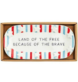 Mudpie Stripe American Sentiment Tray