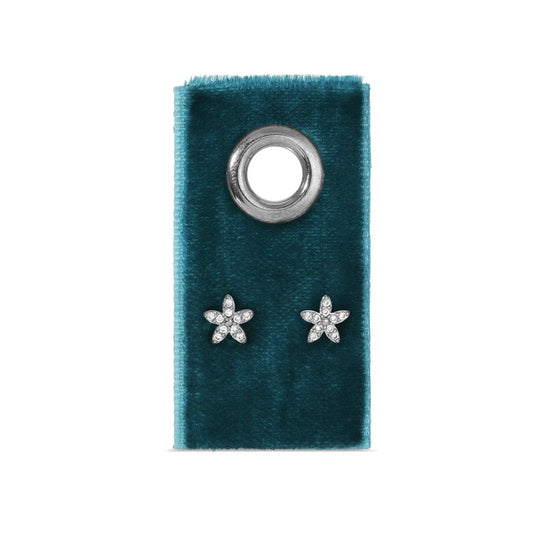 Pave Flower Earrings Studs