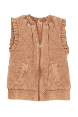 Quilted Ruffle Vest
