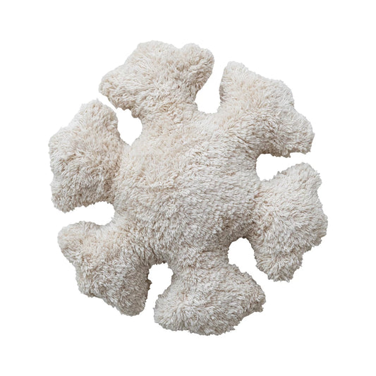 15" Round x 4"H Cotton Tufted Snowflake Shaped Pillow