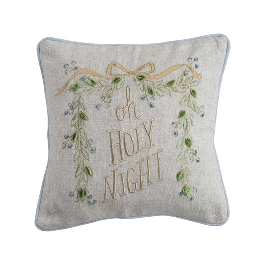 16" Square Cotton & Linen Printed Pillow with Velvet Back