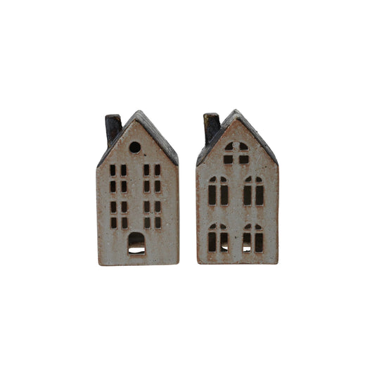 Stoneware House, Reactive Glaze, 2 Styles (Each Will Vary)