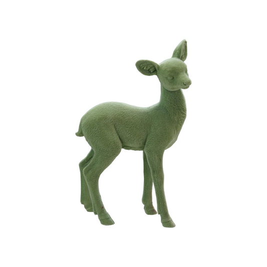Flocked Resin Deer, Mint Color