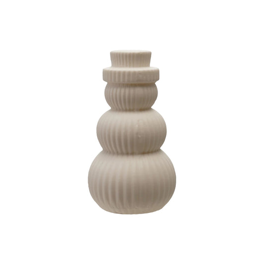 Stoneware Bisque Snowman Shaped LED Light