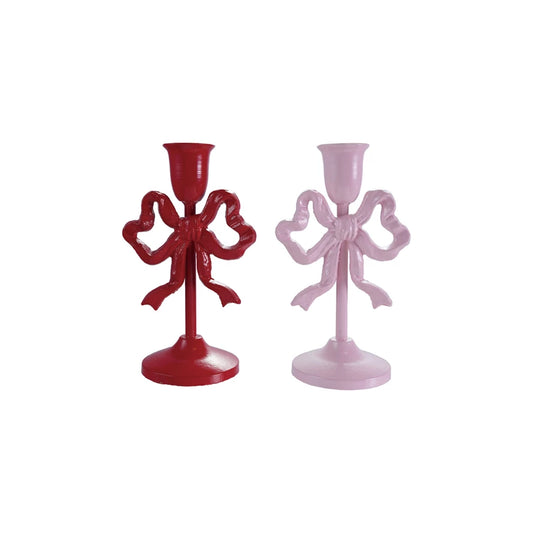 Cast Iron Bow Taper Holder, 2 Colors