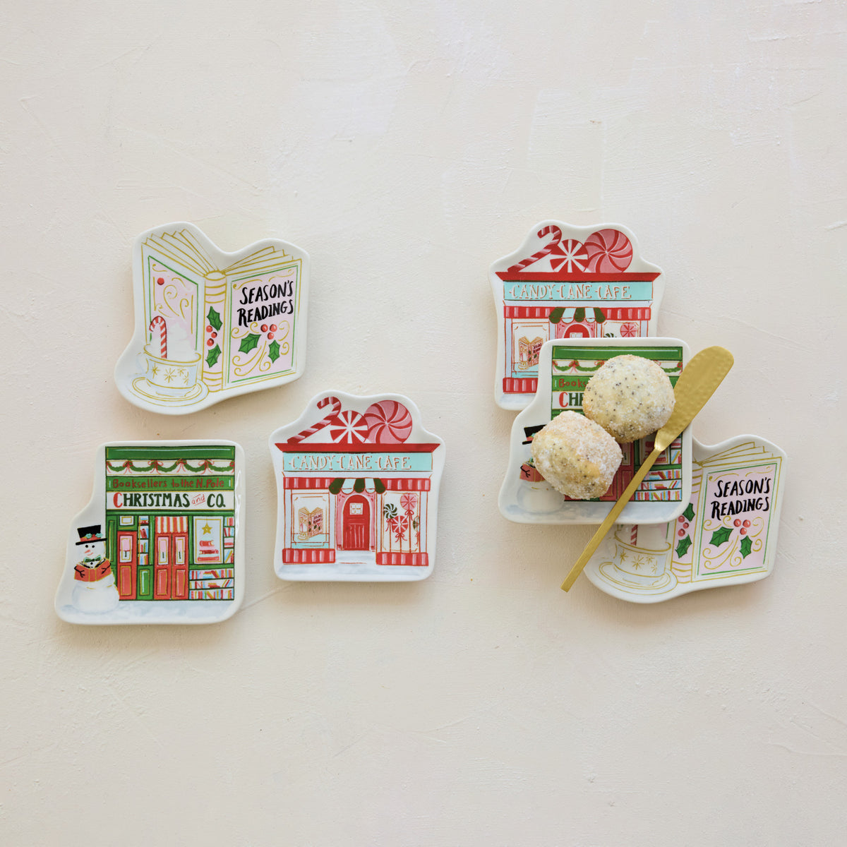 Stoneware Shaped Dish with Book/Holiday Shop